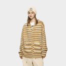 Gestreifte Damenjacke mit langen Ärmeln und Reißverschluss