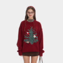 Damen Oversize Strickpullover mit langen Ärmeln