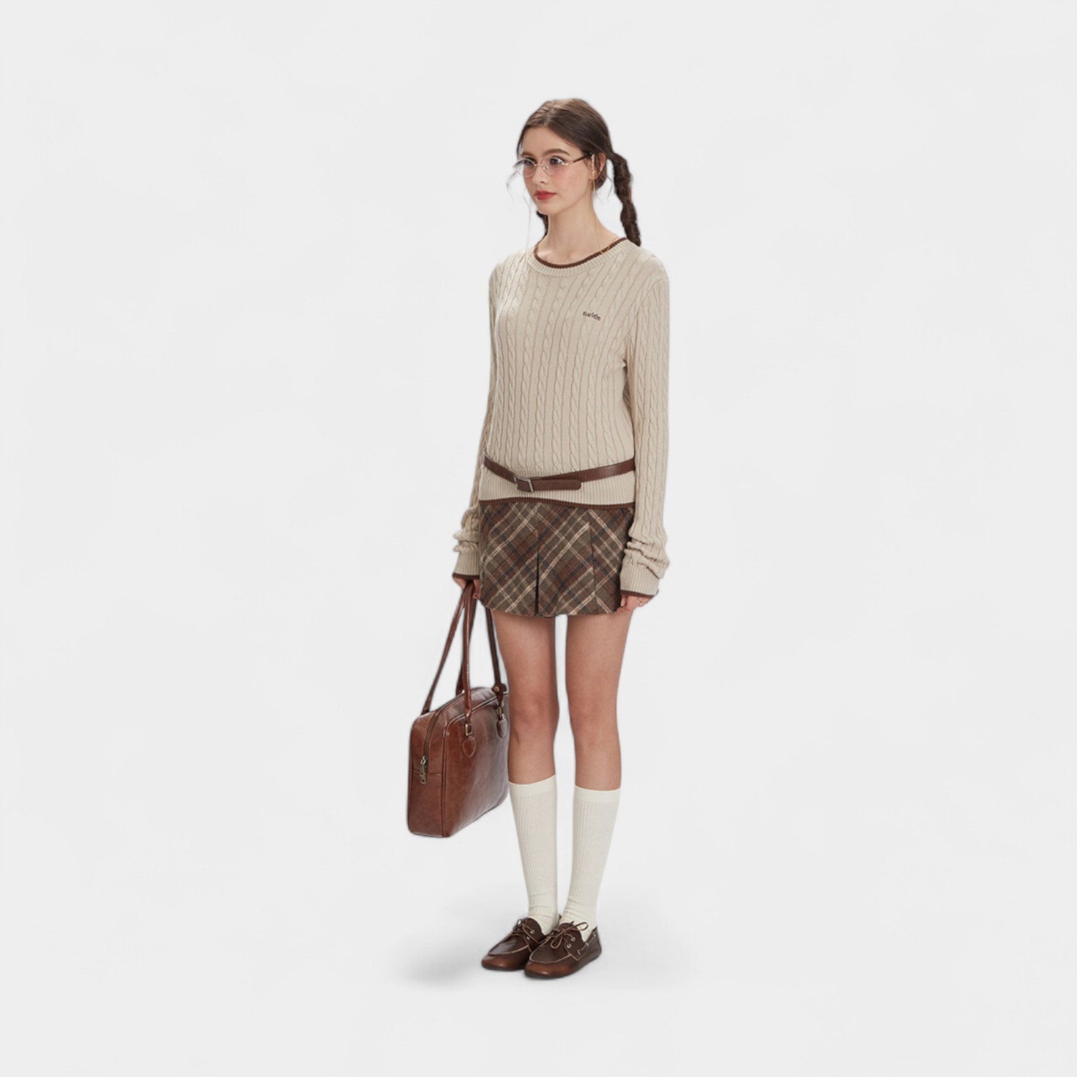 Damen Strickpullover mit Textdruck, lange Ärmel – Bild 2