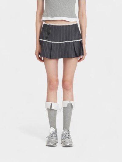 Women's Striped pattern Pleated Skirt