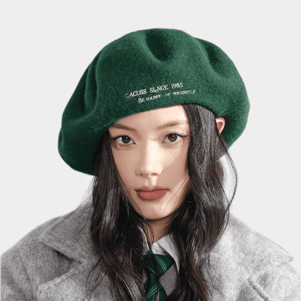 Damen Baskenmütze mit Textdruck – Bild 2