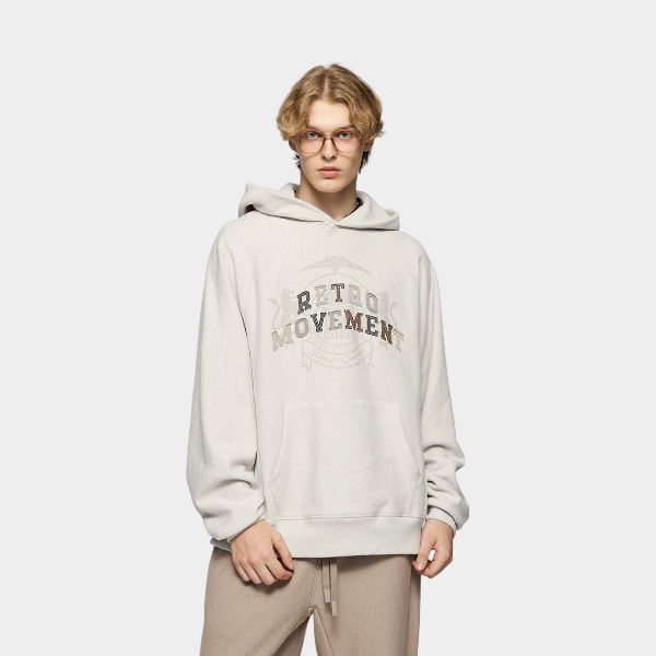 Herren Hoodie mit Textdruck und langen Ärmeln