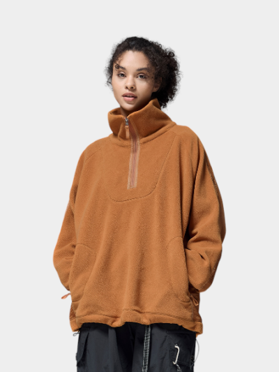 Unisex Oversized Fleece Pullover mit langen Ärmeln