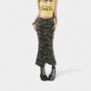 Damen Jeansrock mit Camouflage-Muster
