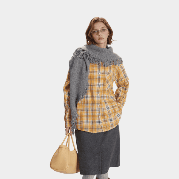 Damen Langarm Freizeithemd mit Karomuster