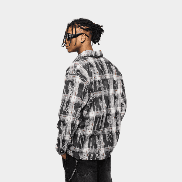 Herren Langarm Freizeithemd mit Textdruck – Bild 6