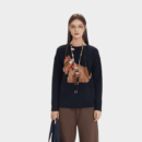 Damen Strickpullover mit Tiermuster und langen Ärmeln