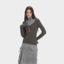 Damen Slim Fit Langarm Strickpullover