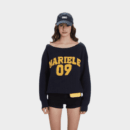 Damen Strickpullover mit Textdruck, lange Ärmel