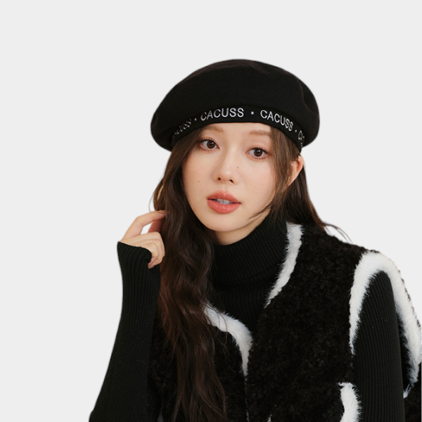 Damen Baskenmütze mit Textdruck – Bild 3