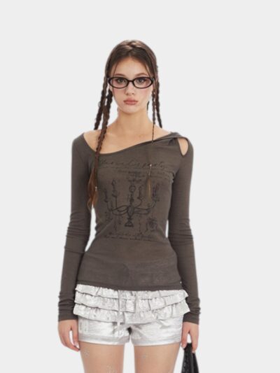 Women's Text print Long sleeves T-Shirt