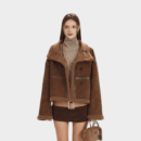 Damenmantel mit langen Ärmeln, normale Passform