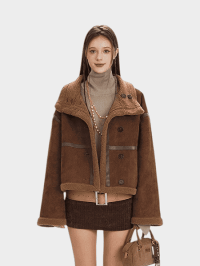 Damenmantel mit langen Ärmeln, normale Passform