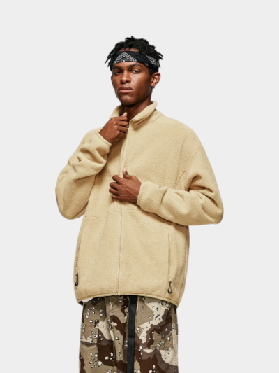 Unisex Regular Fit Fleecejacke mit langen Ärmeln