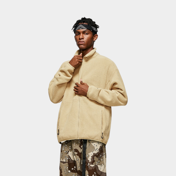 Unisex Regular Fit Fleecejacke mit langen Ärmeln