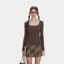 Damen Slim Fit Langarm T-Shirt