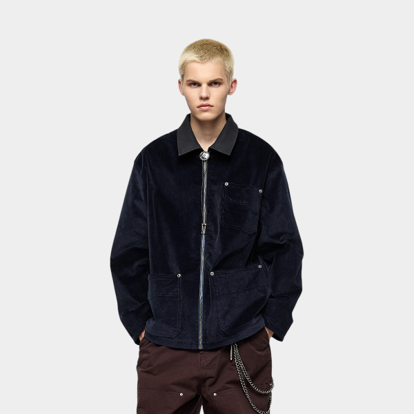 Herren Regular Fit Langarm Reißverschluss Jacke