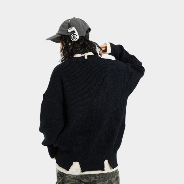 Damen Oversize Strickpullover mit langen Ärmeln – Bild 3