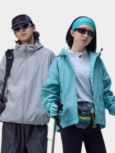 Unisex Regenjacke mit langen Ärmeln und normaler Passform