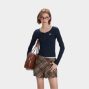 Damen Slim Fit Langarm T-Shirt