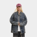 Unisex Oversized Jeansjacke mit langen Ärmeln