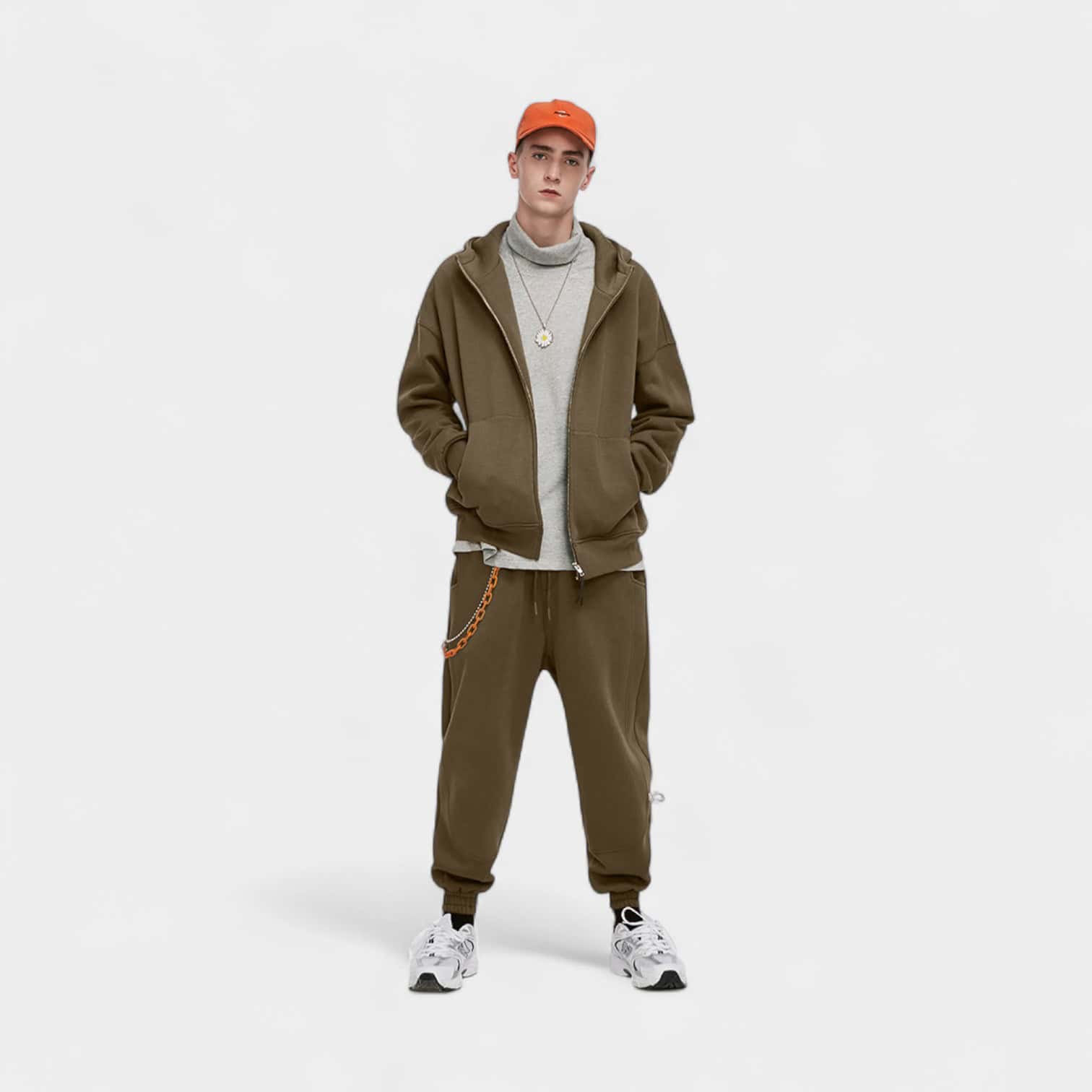 Unisex Übergroße Jacke mit langem Ärmeln und Reißverschluss – Bild 4