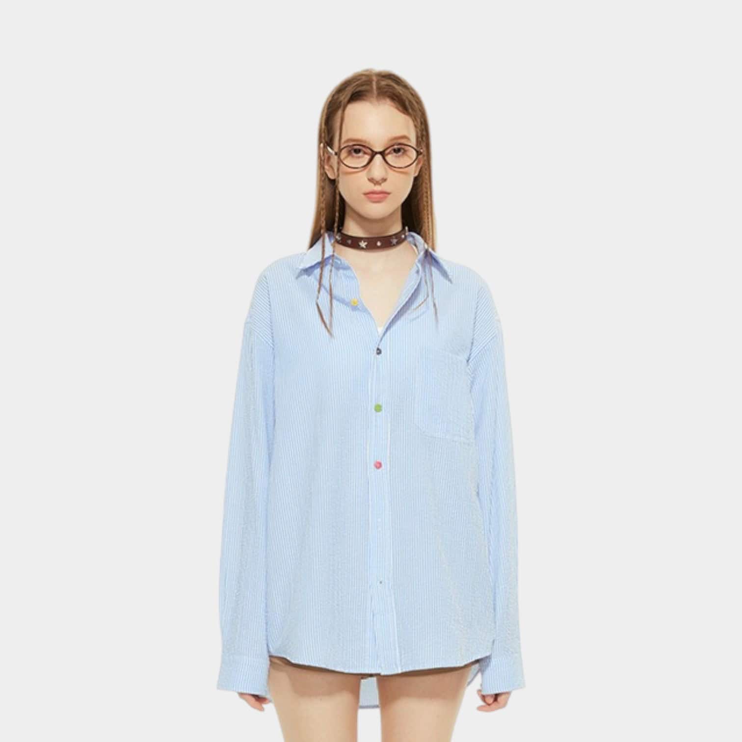 Gestreiftes Damen Langarm Freizeithemd