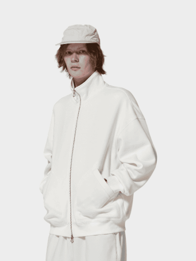 Unisex Übergroße Jacke mit langem Ärmeln und Reißverschluss