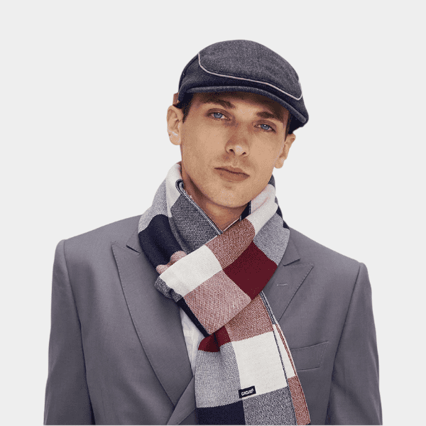 Herren Schiebermütze mit Fischgrätenmuster – Bild 2