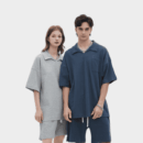 Unisex Oversized Kurzarm Poloshirt