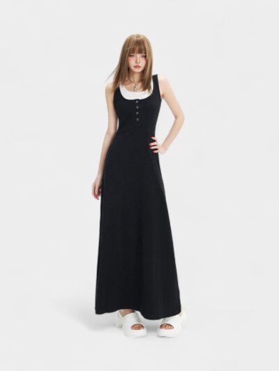 Damen Slim Fit Ärmelloses Kleid