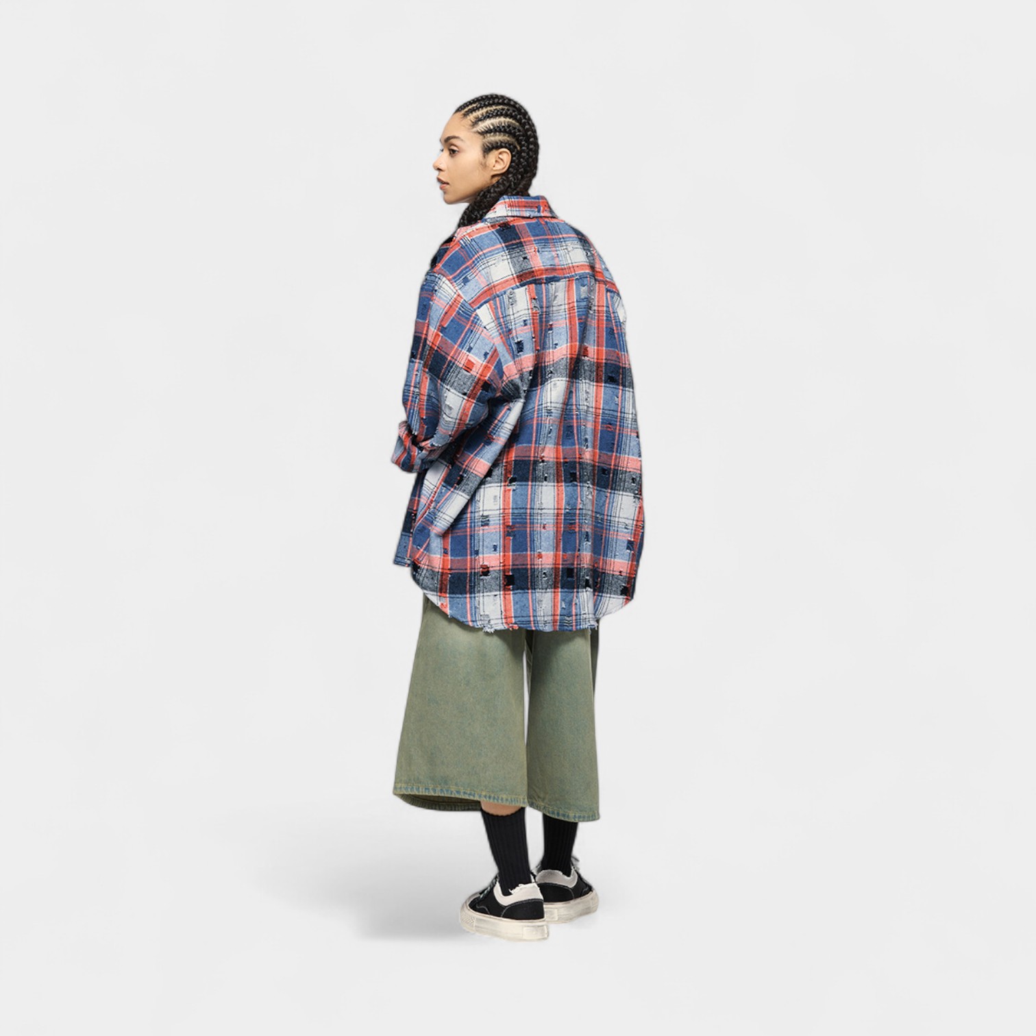 Unisex Hemd mit Karomuster, langen Ärmeln und lässigem Schnitt – Bild 5