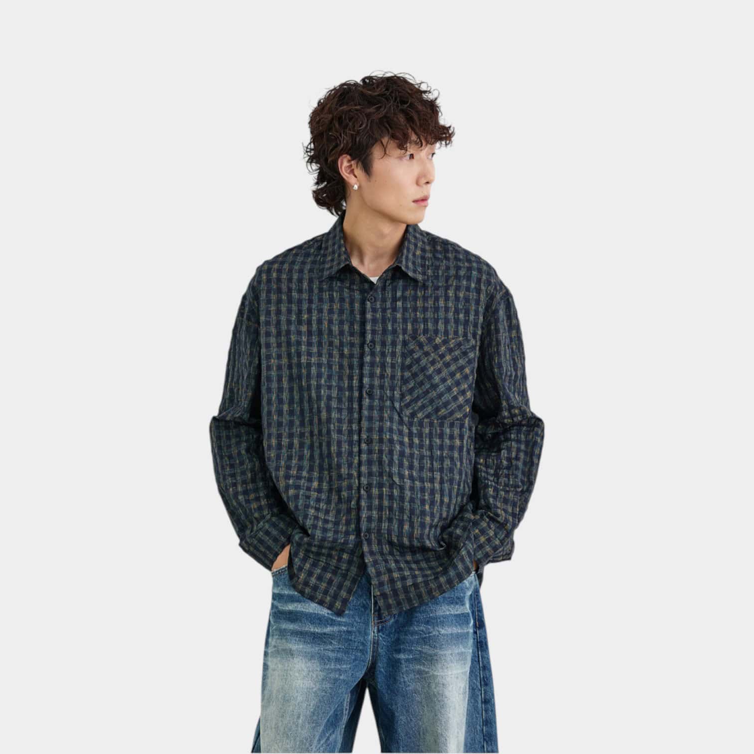 Herren Hemd mit Karomuster, lange Ärmel, Freizeit – Bild 3