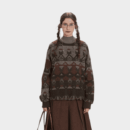 Damen Sweatshirt mit künstlerischem Muster und langen Ärmeln