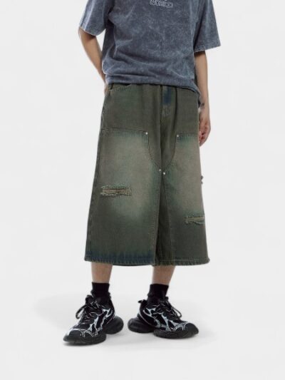 Herren Relaxed Fit/Loose Fit Kurzarm Jorts