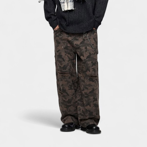 Herren Cargohose mit Camouflage-Muster