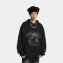 Herren Hoodie mit künstlerischem Druck und langen Ärmeln