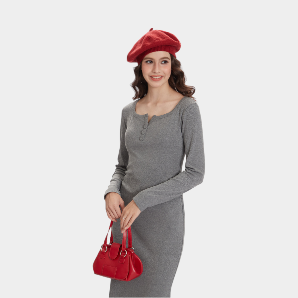 Damen Slim Fit Langarmkleid – Bild 5