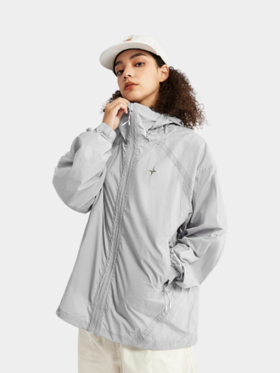 Damen Windbreaker mit langen Ärmeln und normaler Passform
