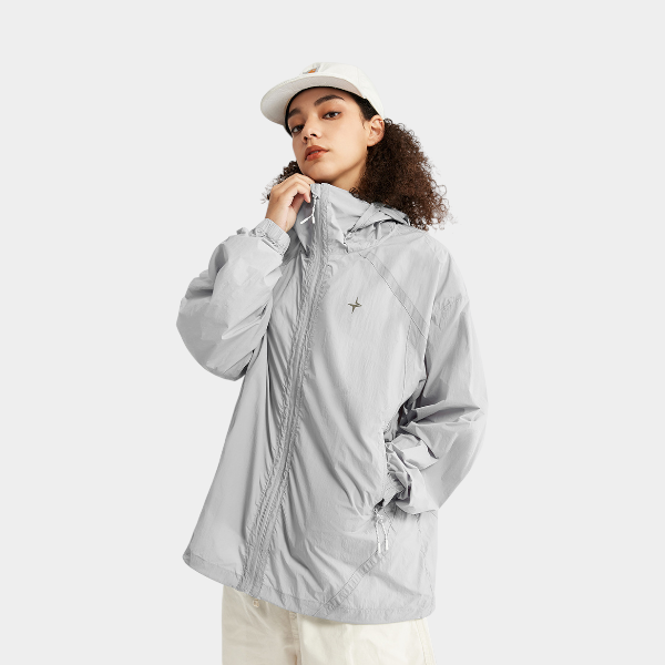 Damen Windbreaker mit langen Ärmeln und normaler Passform