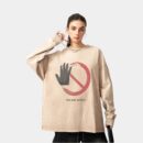 Damen Langarm T-Shirt mit Textdruck