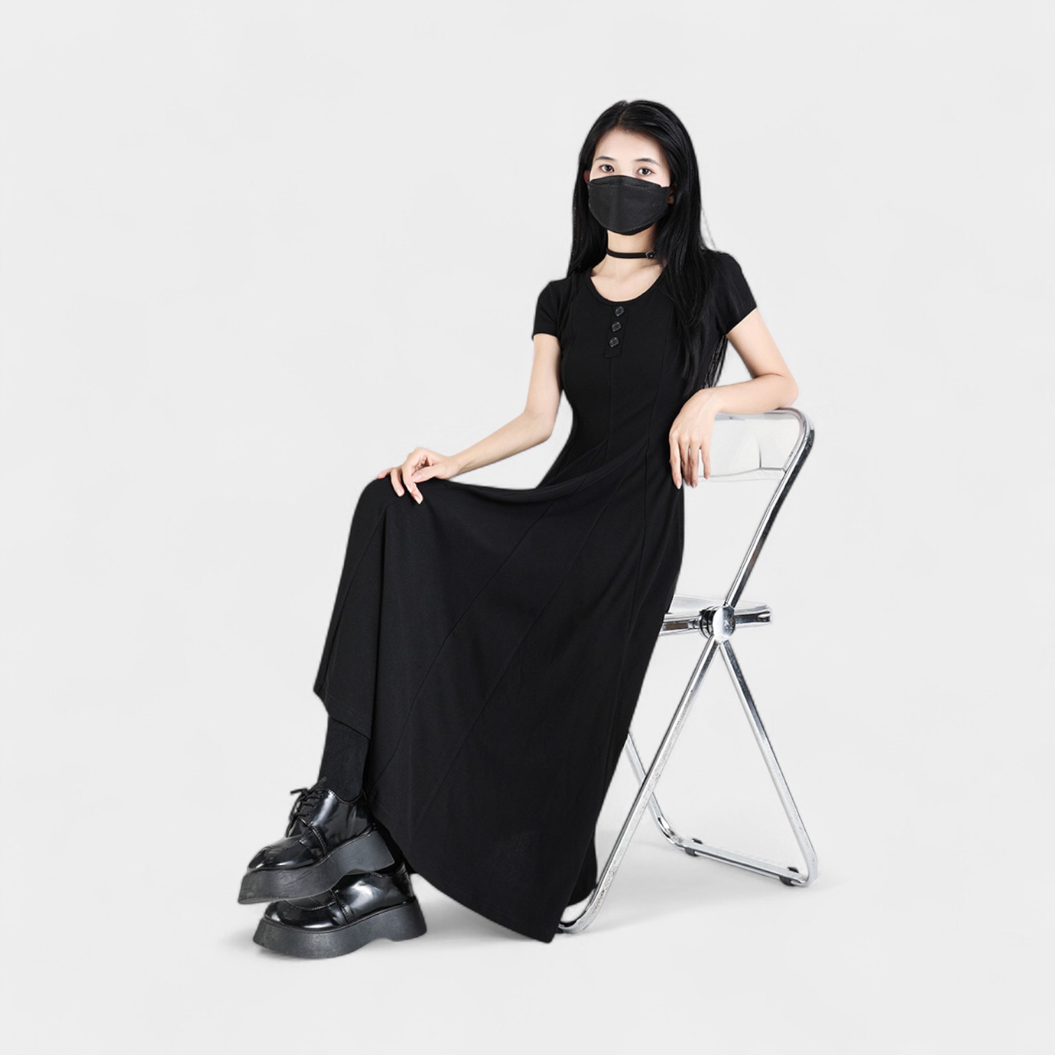 Damen Slim Fit Kurzarmkleid – Bild 6