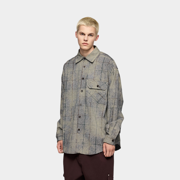 Herren Hemd mit Karomuster, lange Ärmel, Freizeit