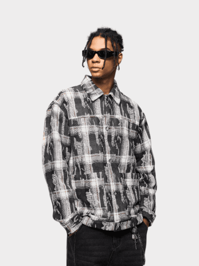 Herren Langarm Freizeithemd mit Textdruck