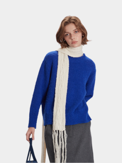 Damen Oversize Strickpullover mit langen Ärmeln