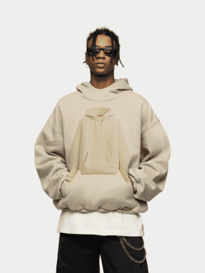 Herren Hoodie mit künstlerischem Druck und langen Ärmeln