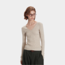 Damen Slim Fit Langarm Strickpullover