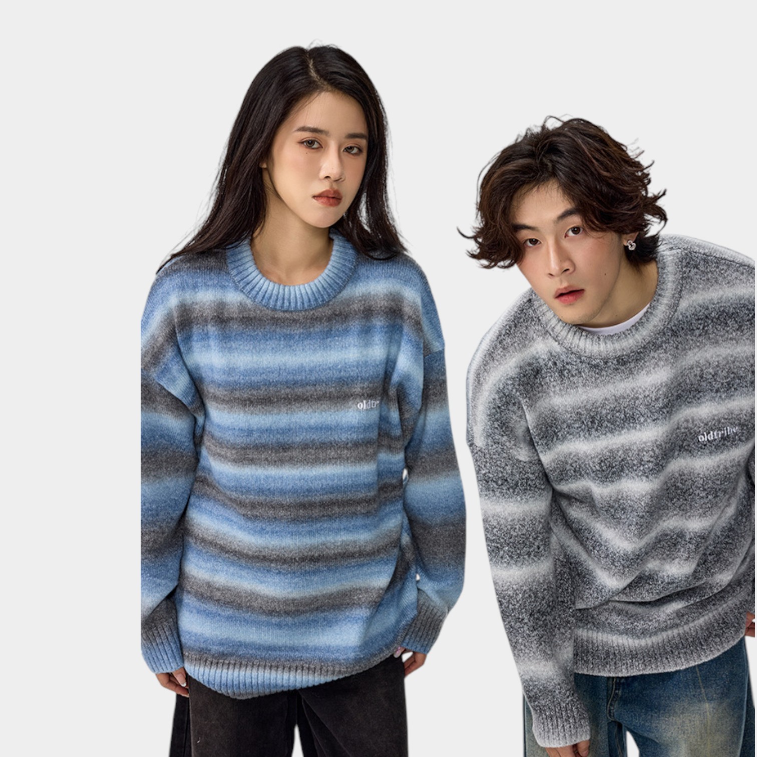 Unisex Strickpullover mit Textdruck und langen Ärmeln – Bild 2