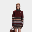 Gestreifter Strickpullover für Damen mit langen Ärmeln