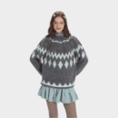 Damen Oversized Langarm Strickpullover